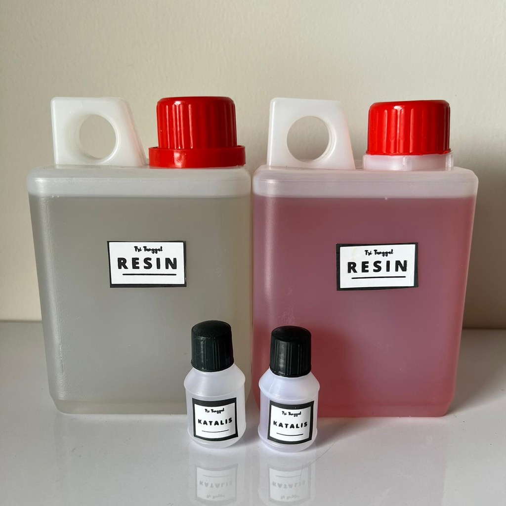 RESIN 500 ml 1/2 Liter + Katalis Bening Merah Recin Recine Catalis Fiberglass Epoxy Acrylic DIY Prak