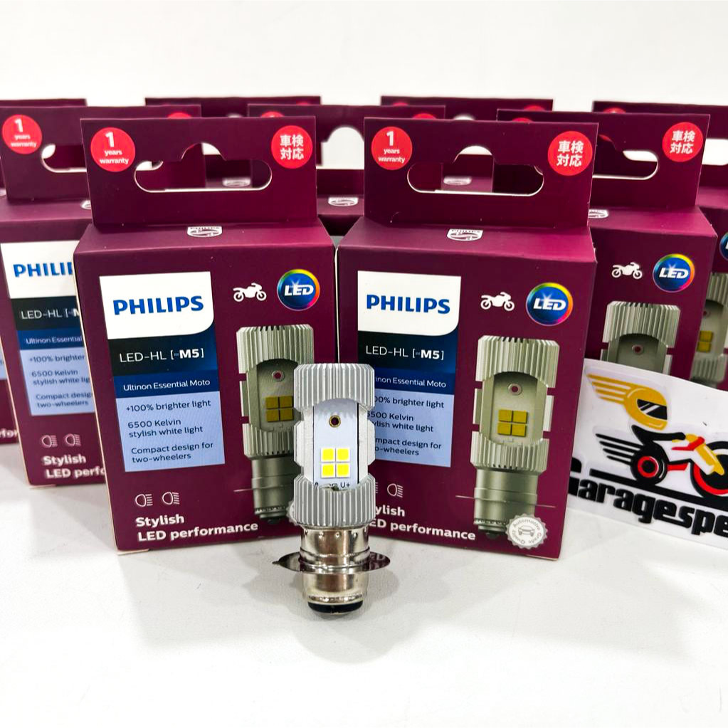 Lampu LED Motor Depan Philips Ultinon Essential Moto LED M5 H6 Kaki1 Putih Lampu Motor Bebek