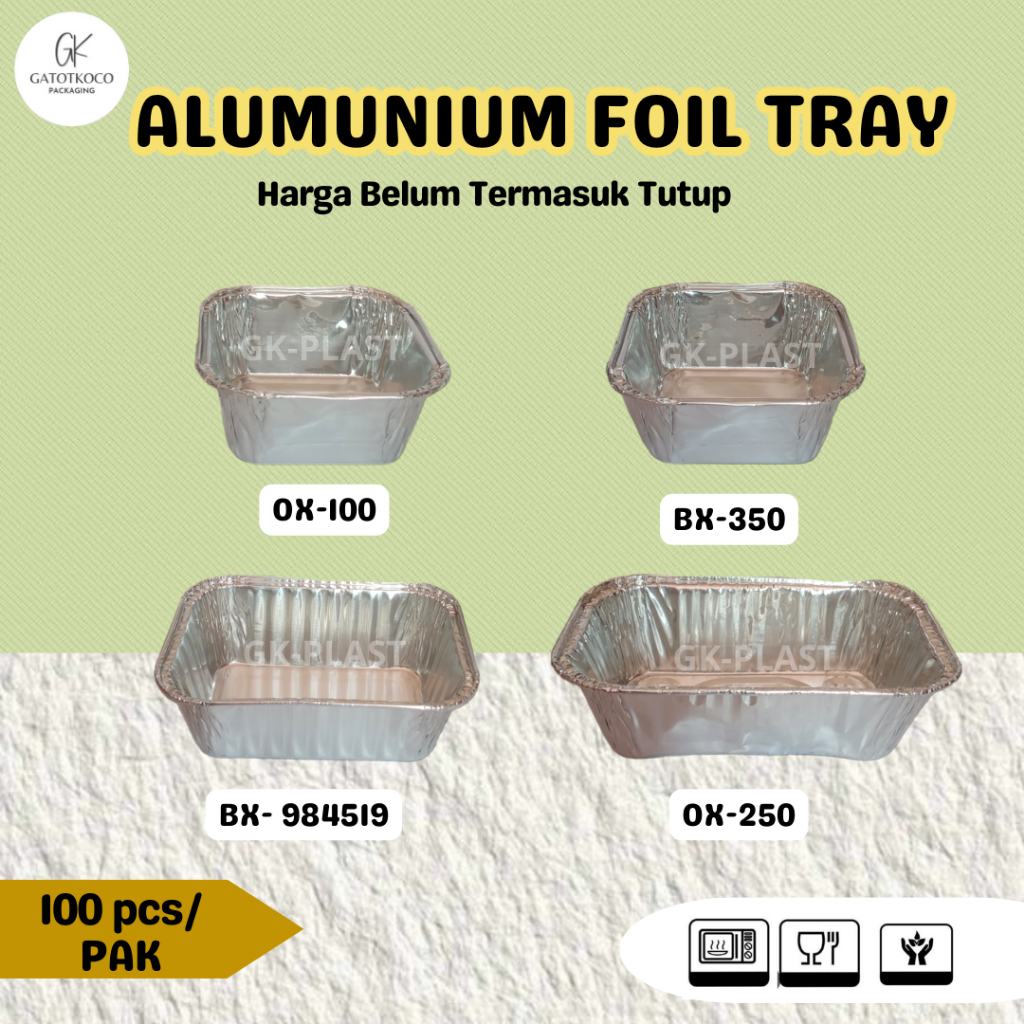 (100 Pcs) Alumunium Foil Tray/Wadah Macaroni Schotel