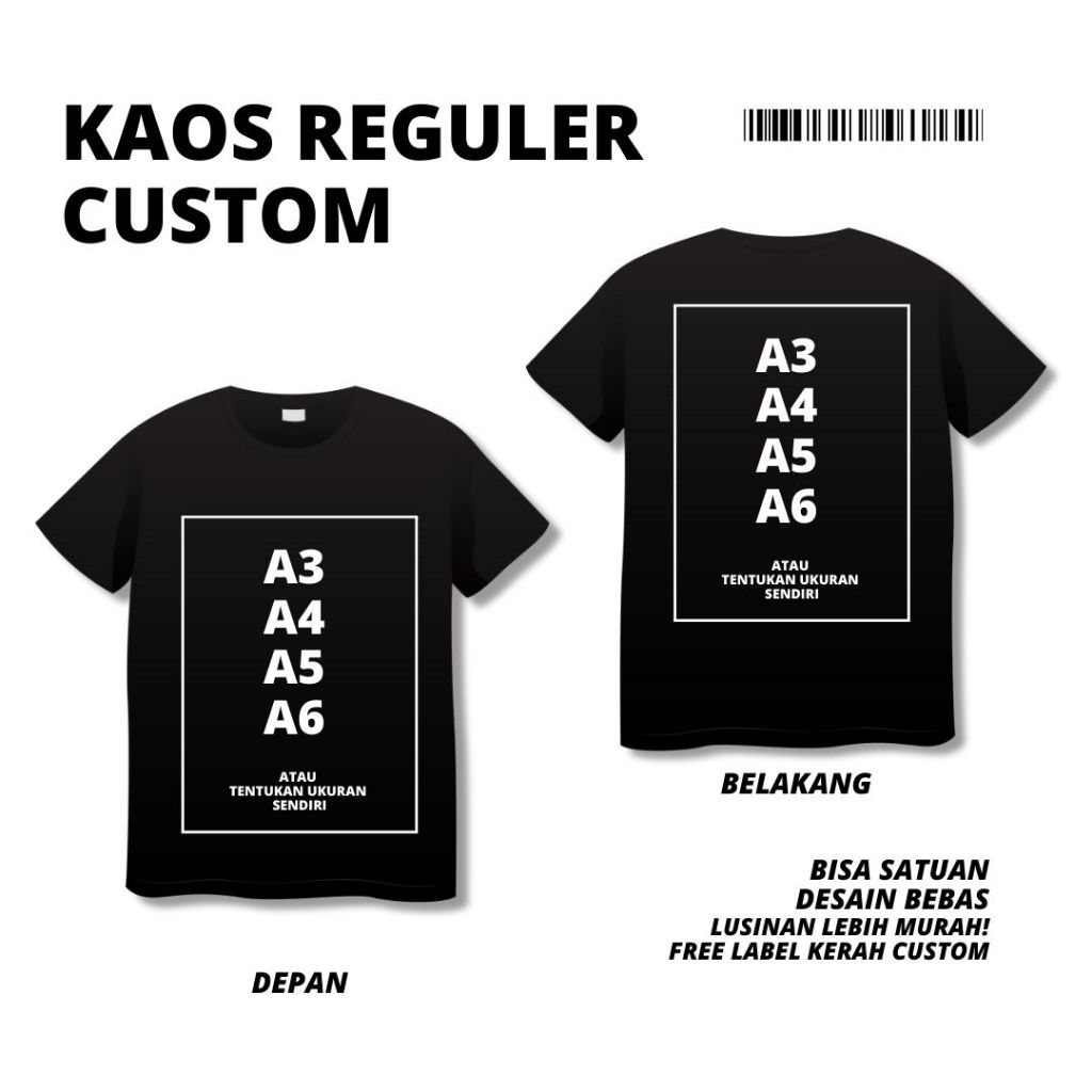 Kaos Custom Sablon Satuan DTF | kaos Slim Fit custom | kaos Slim Fit custom tulisan | kaos Slim Fit 