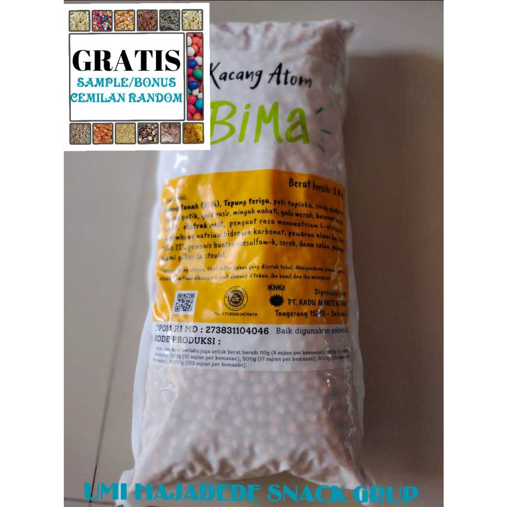 

(GRATIS BONUS) CEMILAN 1KG KACANG ATOM OVEN