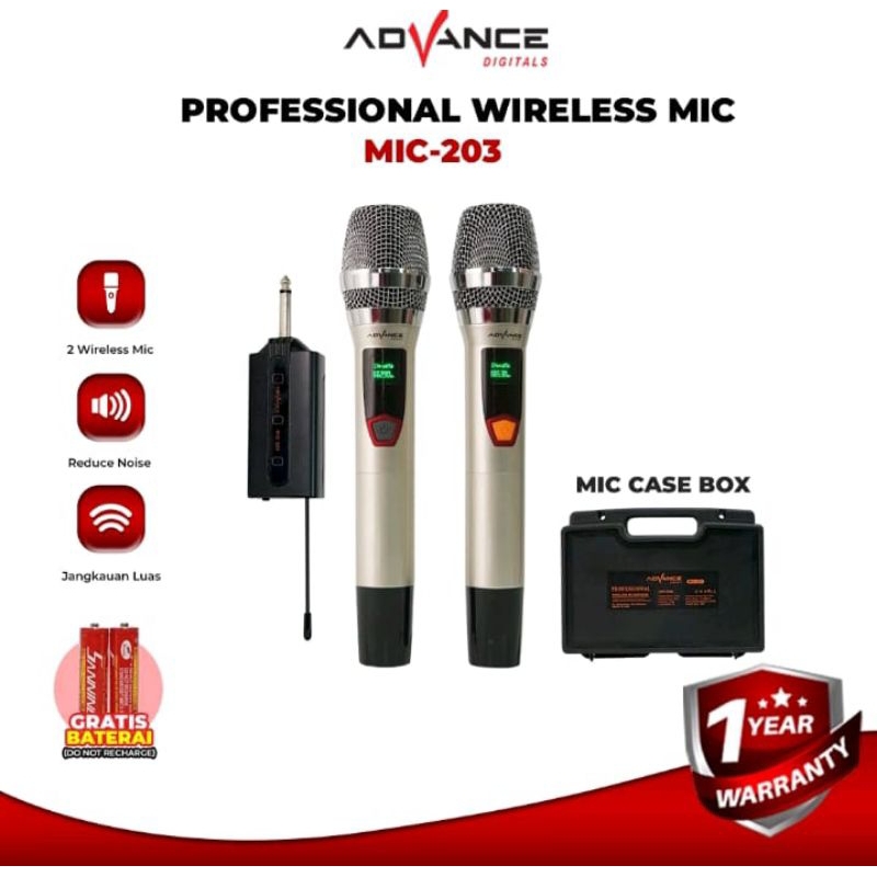 ADVANCE MICROPHONE WIRELESS ||| MIC -203