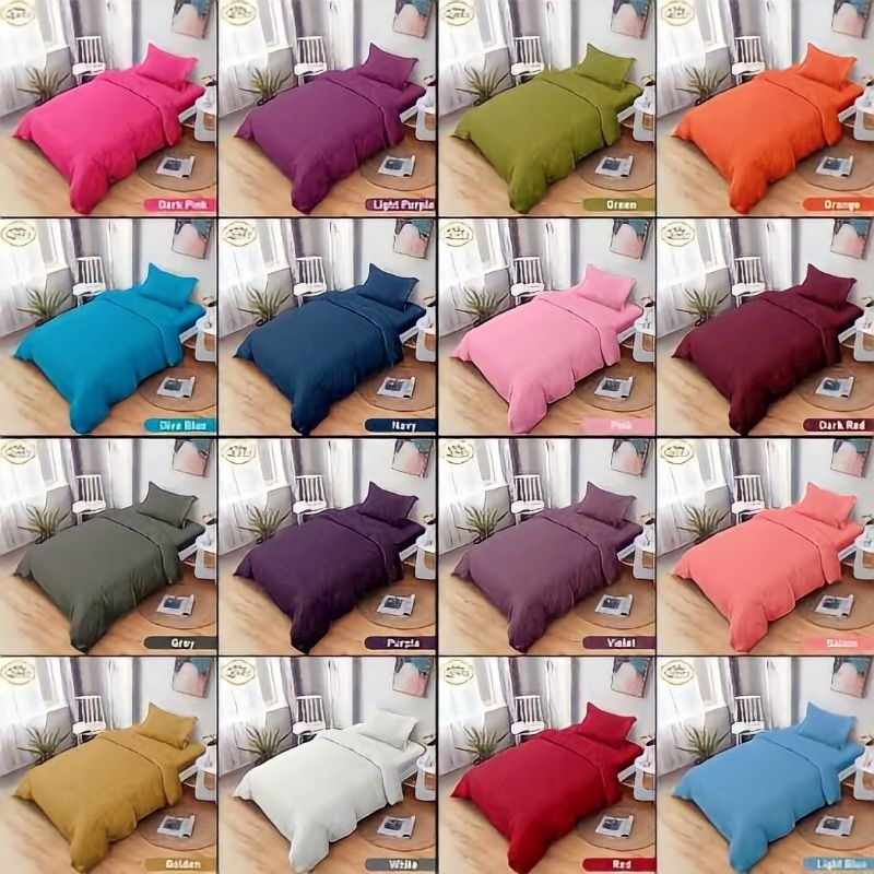 Bedcover dan Sprei Polos Vallery Quincy 180 X 200