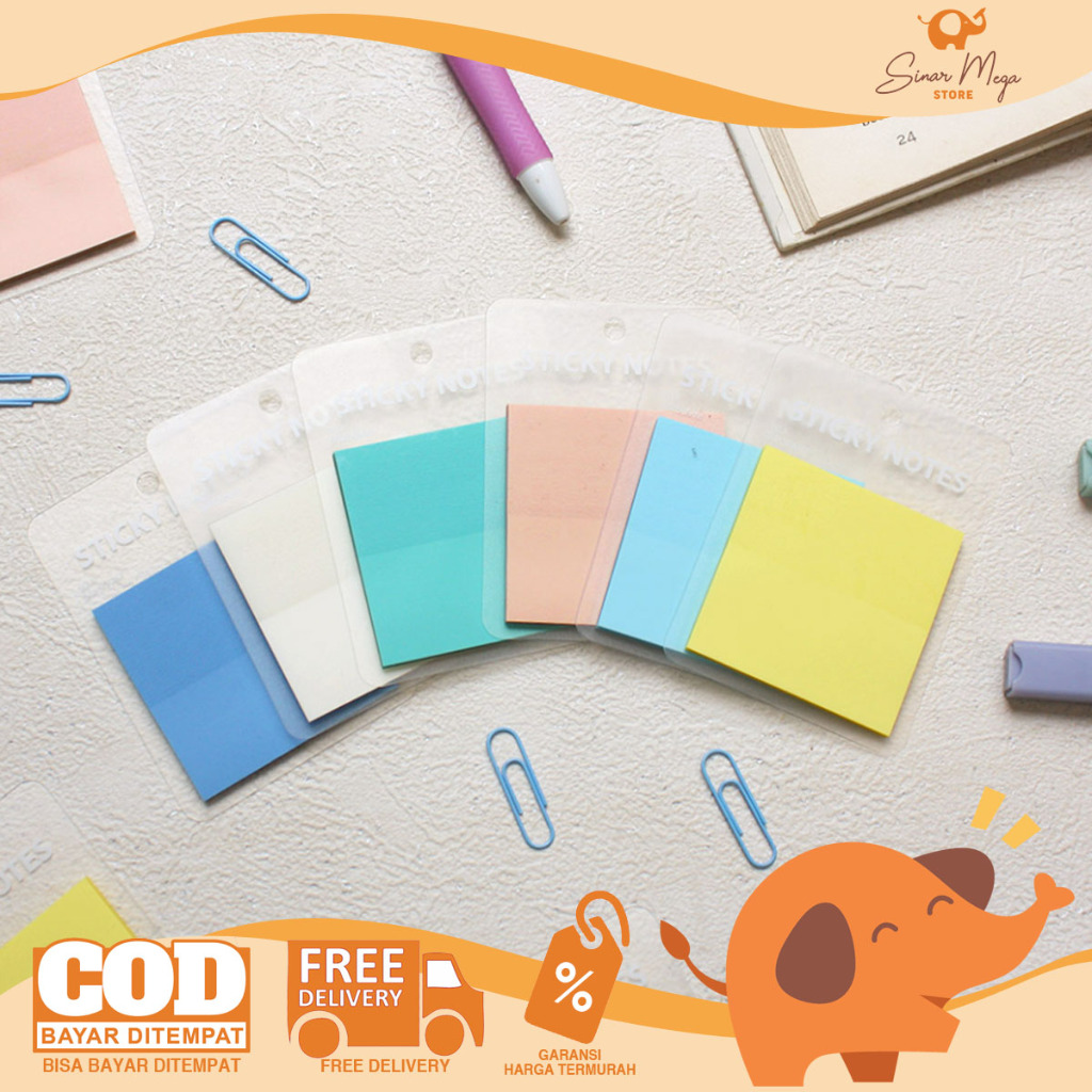 

A Colorful Square See-Through Sticky Notes / Sticky Notes Tempel Transparan Warna Warni