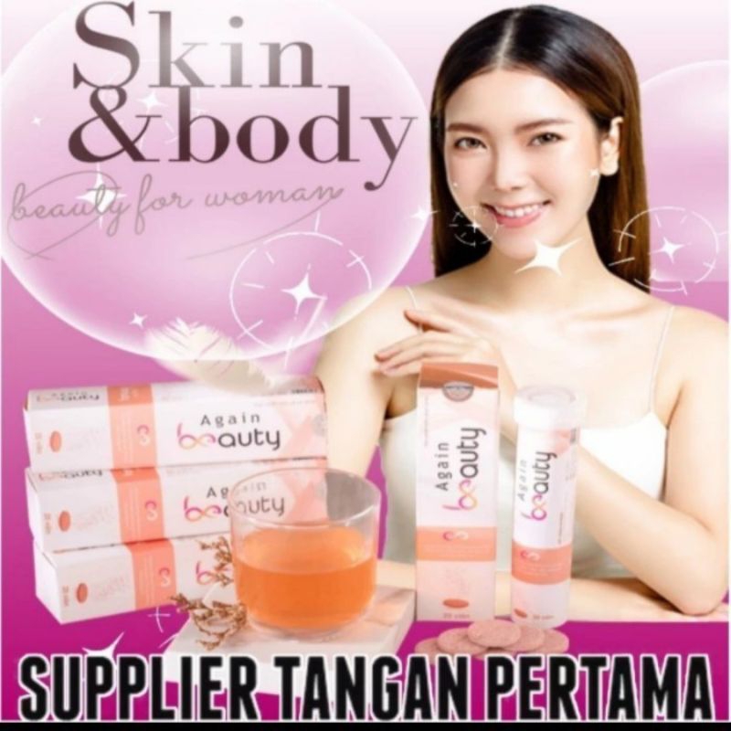 Again Beauty Minuman Collagen Atasi Flek Hitam, Melasma,Penuaan Dini, Pencerah Kulit Wajah