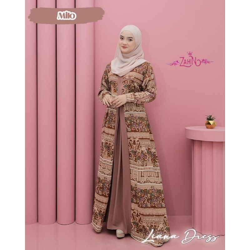 LIANA DRESS ZAHIN/GAMIS ZAHIN TERBARU/DRESS ZAHIN/GAMIS KRINGKEL/DRESS CRINCLE TERBARU/GAMIS MOTIF E