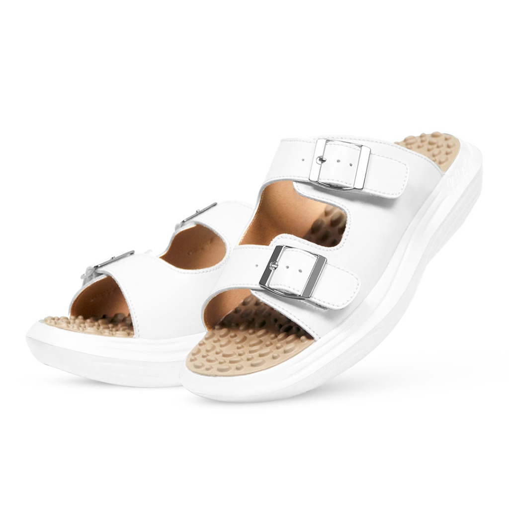 [SPECIAL EDITION] Jaco Kozuii Kwalk Energy New Colourful Series Sandal Terapi Kesehatan Refleksi K-Walk-Strap White