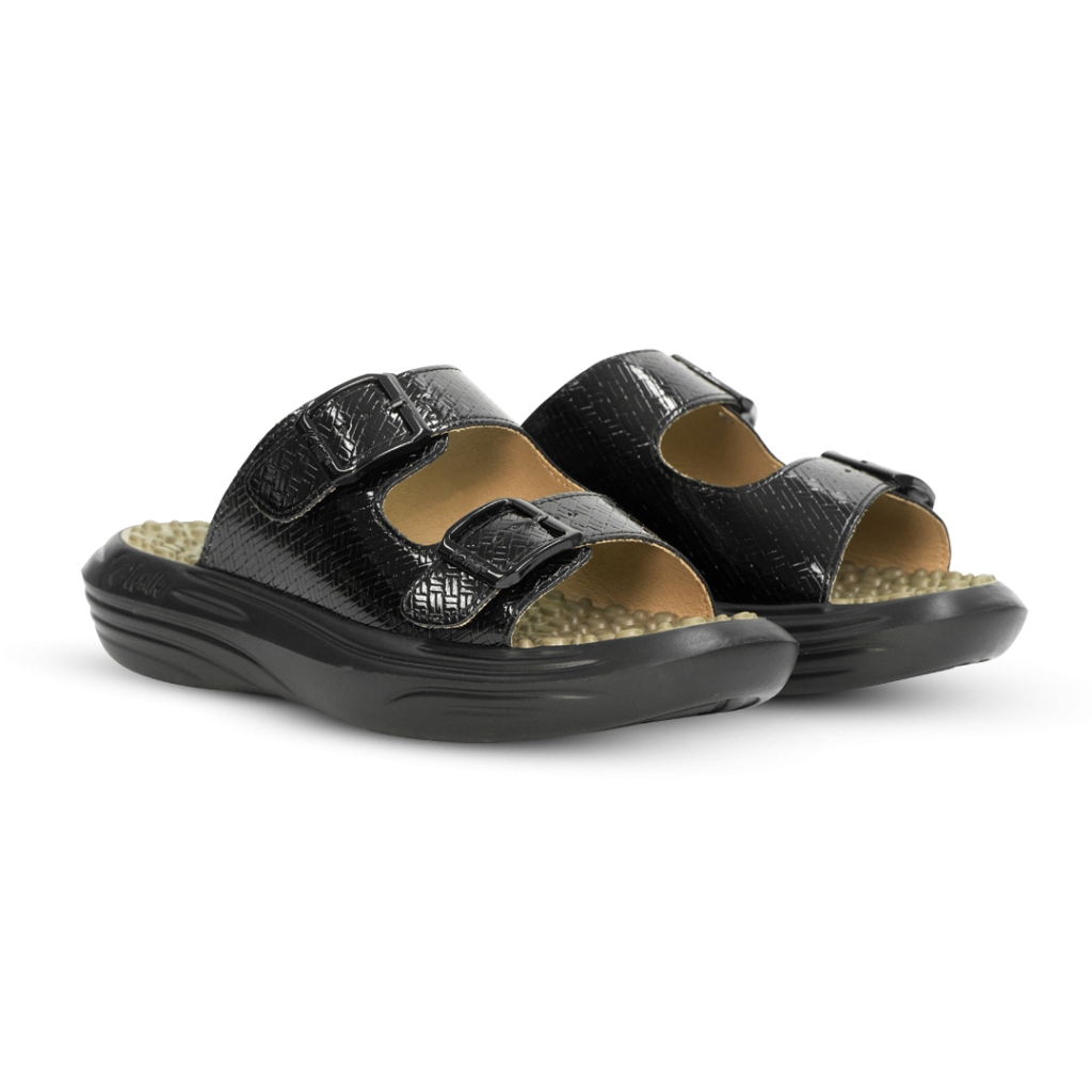 [SPECIAL EDITION] Jaco Kozuii Kwalk Energy New Colourful Series Sandal Terapi Kesehatan Refleksi K-Walk-Weave Black Glossy