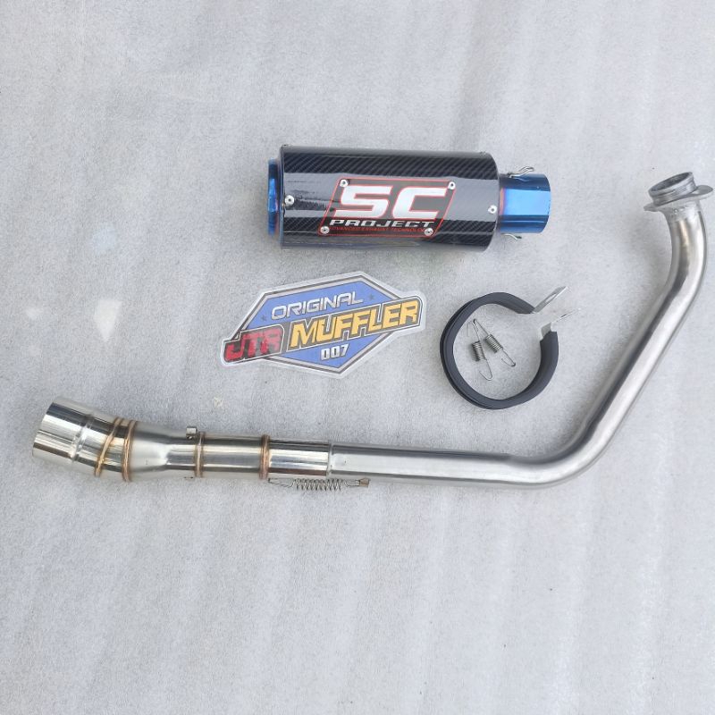 Knalpot racing underbelly Xsr 155 R15 Vixion Gsx r150 Xabre Cbr 150r Sc project blue carbon fullsyst