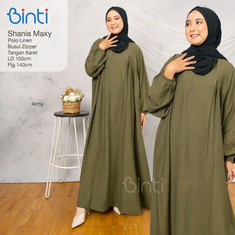 Gamis Jumbo Wanita Polos Matt Polo Linen Ori Binti