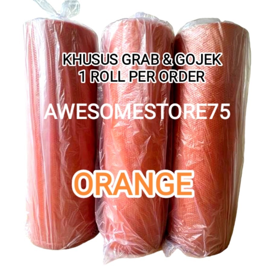 

BUBBLE WRAP ORANGE JINGGA per Roll 125 cm x 50 meter TEBAL MURAH TERBAIK PAKING PACKING PLASTIK PEMBUNGKUS