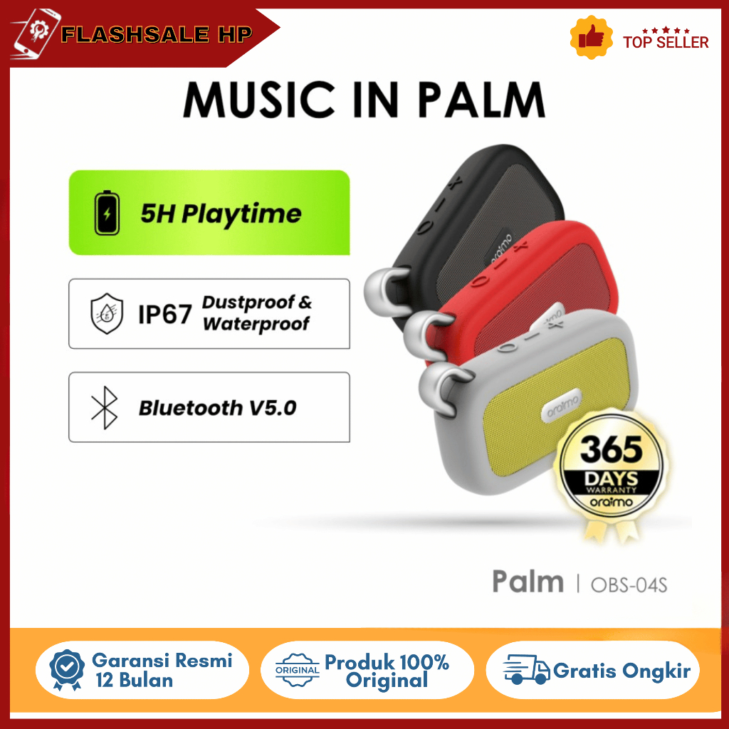 Oraimo Palm Ultra-Portable Wireless Bluetooth Speaker OBS-04S- Original Oraimo