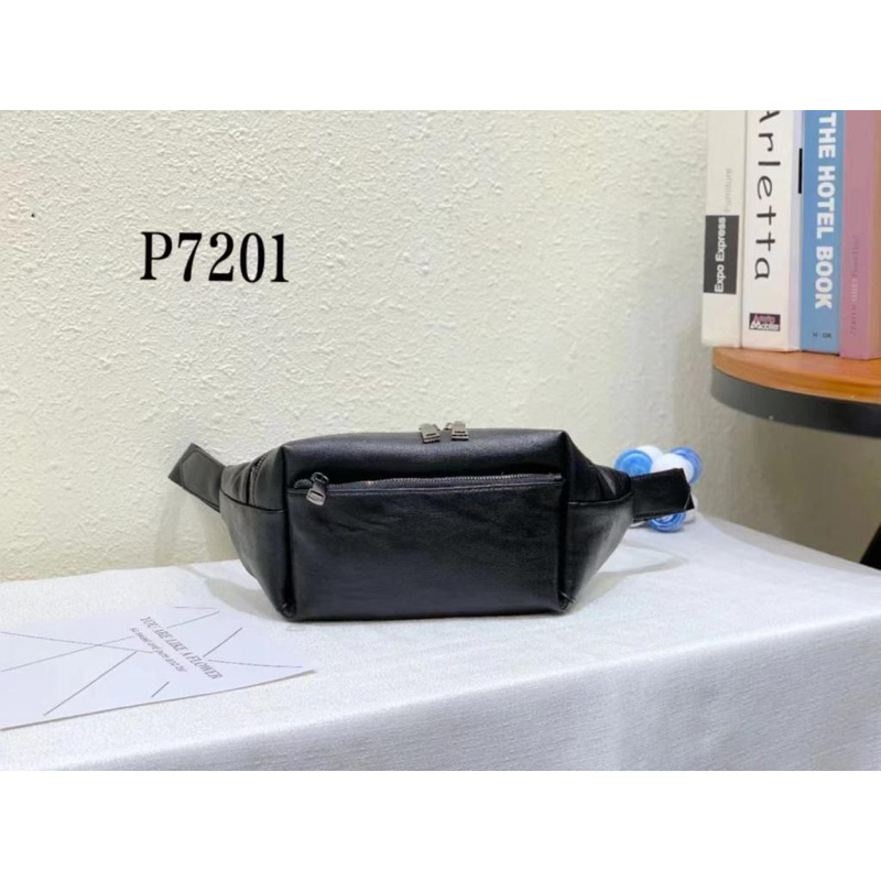 WAISTBAG 7201 - TAS PINGGANG PRIA, KULIT ASLI 100% (TAS IMPORT)