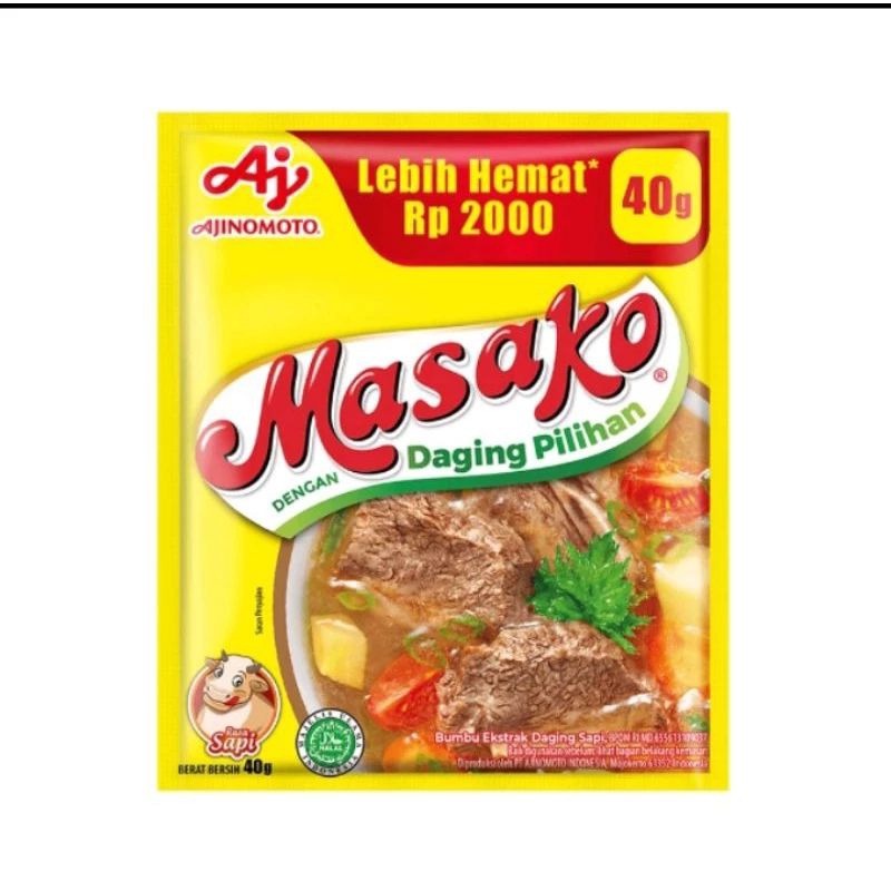 

MASAKO BUMBU KALDU PENYEDAP RASA SAPI (40GR) RP 2000