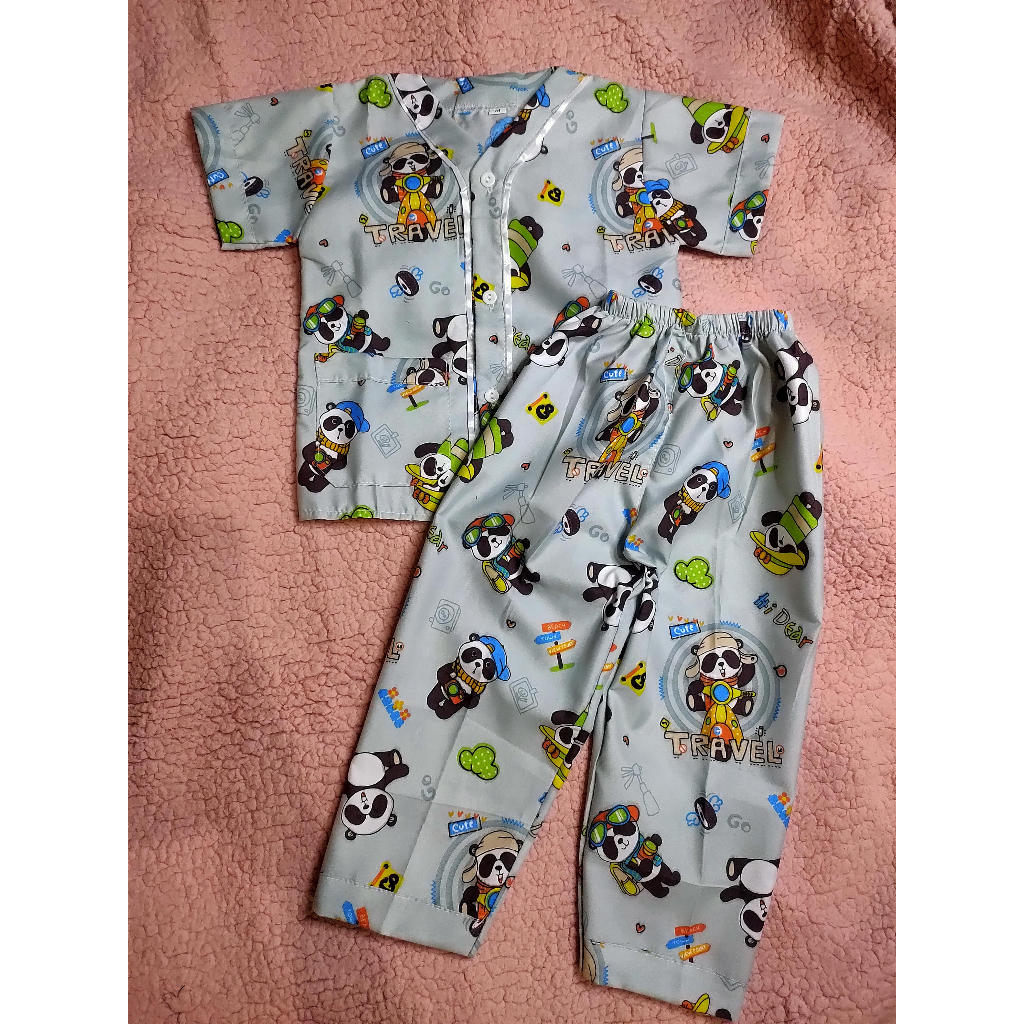 PIYAMA ANAK KARAKTER LUCU ADEM ANTI PANAS-SETELAN PIYAMA LENGAN PENDEK CELANA KARAKTER BAJU TIDUR