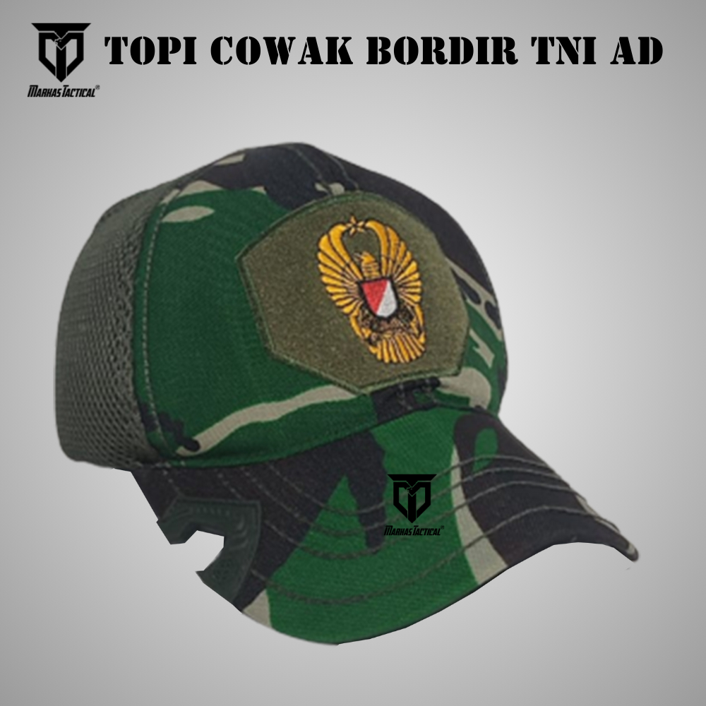TERMURAH TOPI COWAK BORDIR TNI AD LORENG MALVINAS