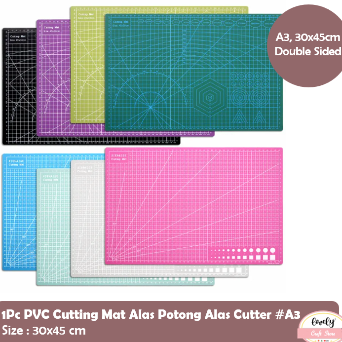 

➠☇☆✶ Cutting Mat A3 uk 30x45cm bolak balik, tebal 3mm, self healed