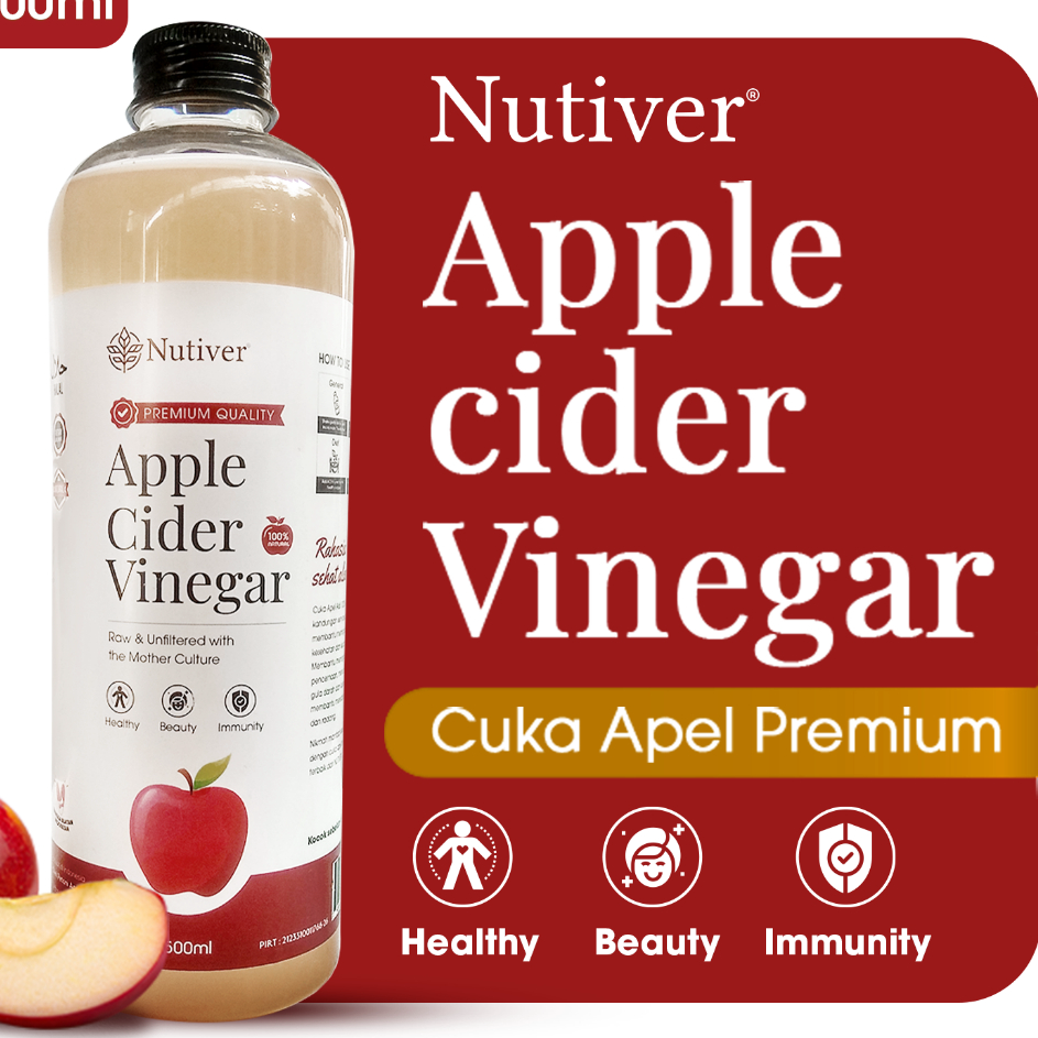 

SQDC1587 MEGA SALE Cuka Apel Organik With The Mother Nutiver 500ml / Apple Cider Vinegar / Minuman Diet dan Kesehatan
