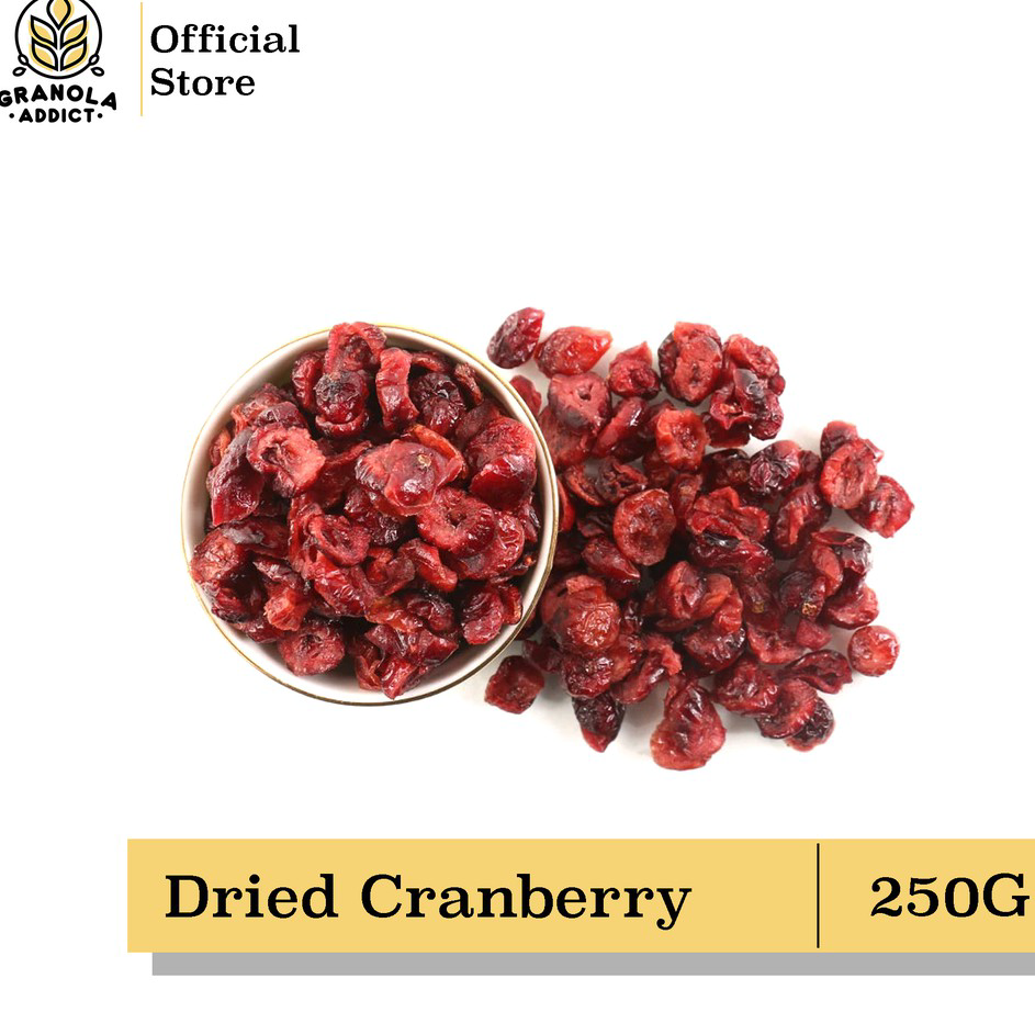 

BKTK7378 Stok terbaru Granola Addict - Buah Dried Cranberry / Cranberries Kering 250G