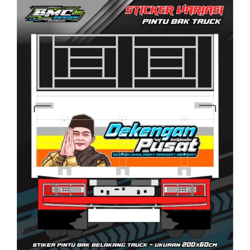 STIKER PINTU BAK BELAKANG TRUK, STIKER TRUK GUS IQDAM