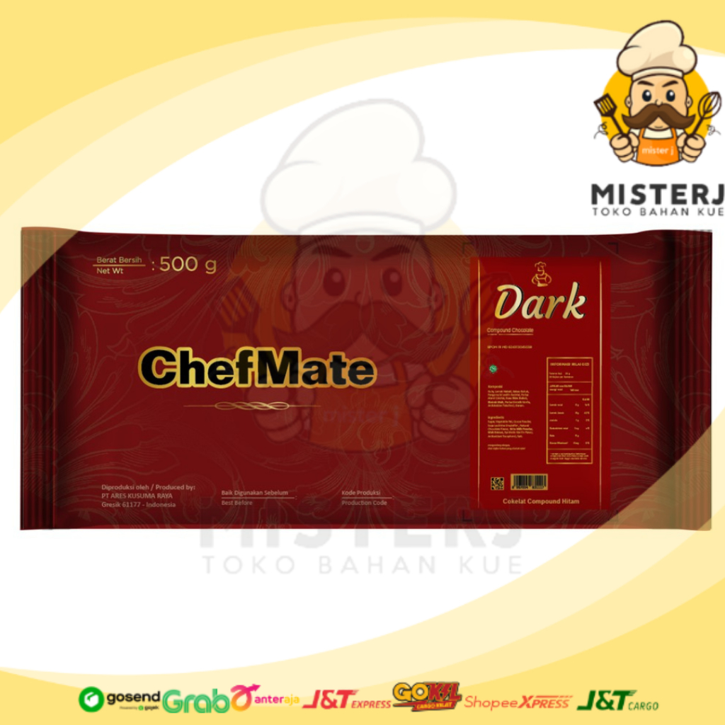 

Chefmate Dark Chocolate Compound 500gr | Dark Coklat Batang BEST SELLER