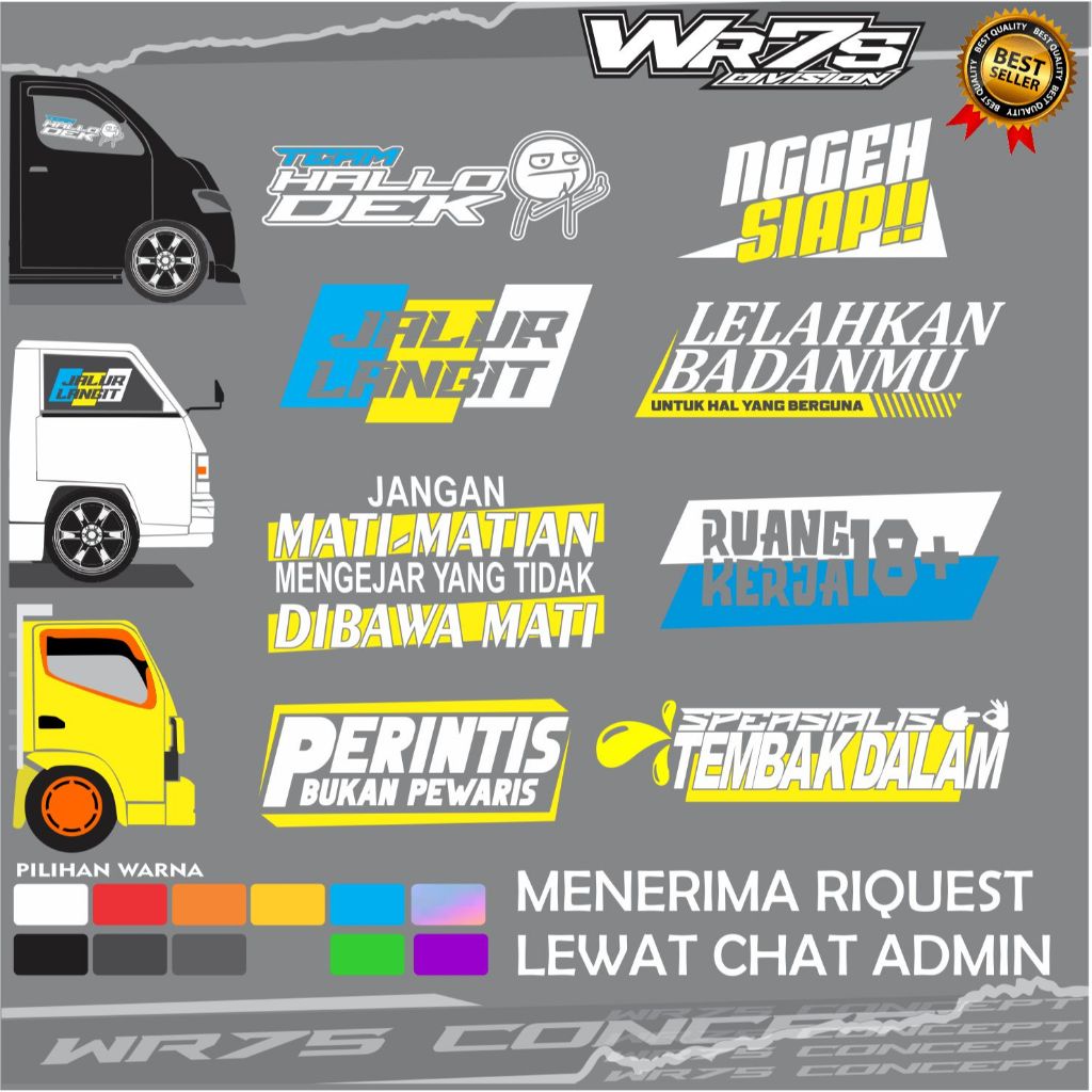 Stiker kaca truk p balap stiker variasi kaca truk mobil pickup stiker variasi CUTTING STIKER BAHAN B
