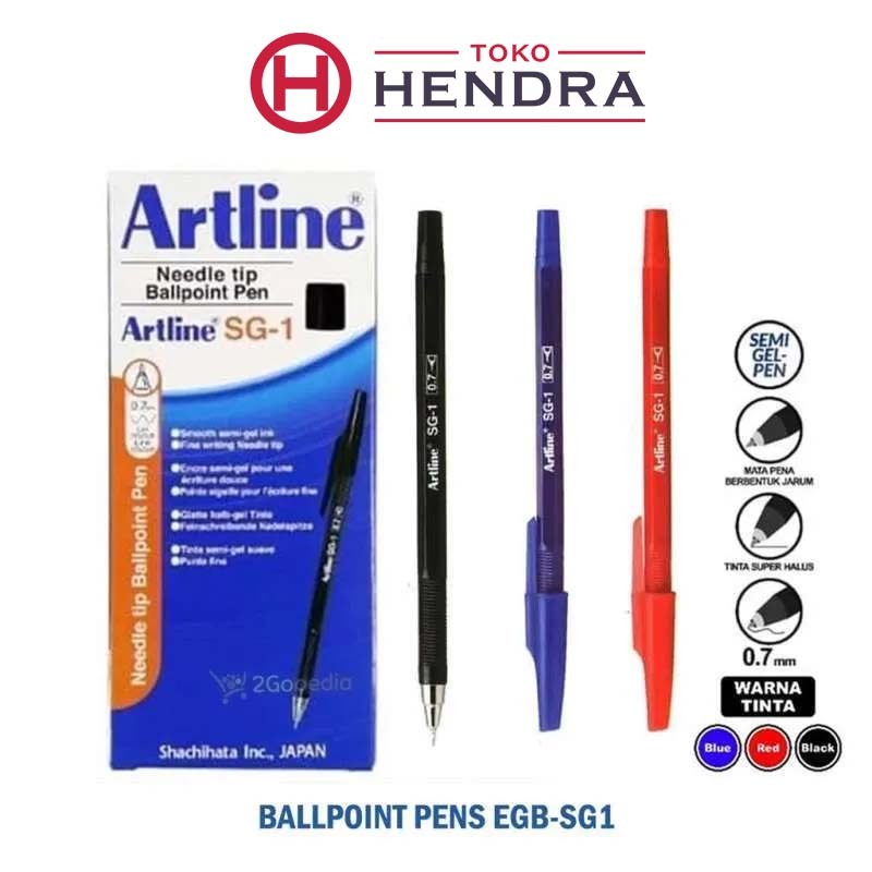 

ARTLINE Pulpen Hitam Merah Biru Ukuran 0.7 Satuan