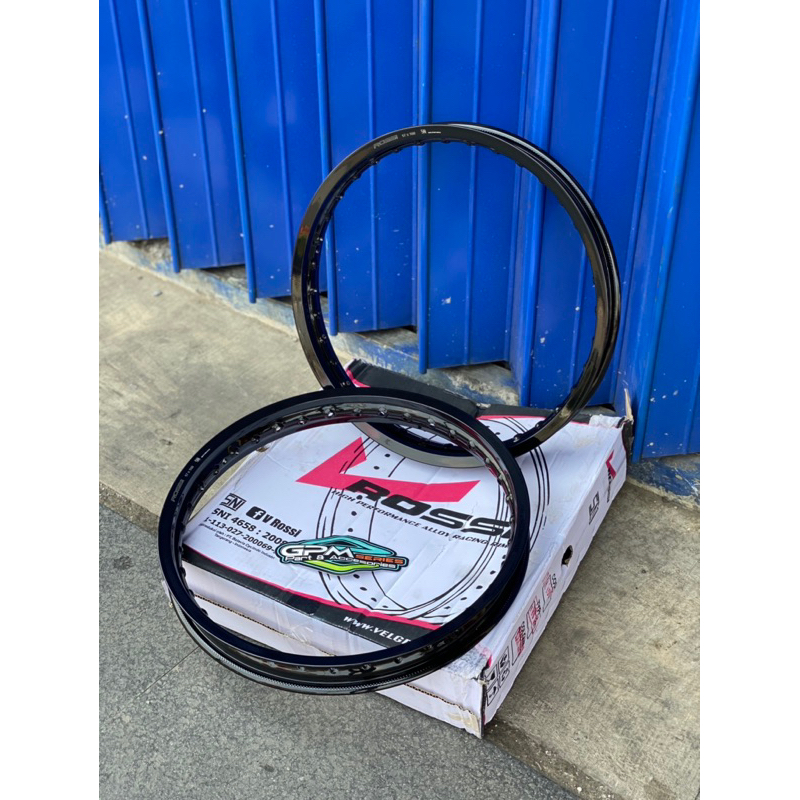 VELG ROSSI ROSSY WM 160 185 RING 17 BLACK KILAP GLOS GLOSS GLOSSY ORIGINAL R17 R 17 RING17 ROSSI ORI