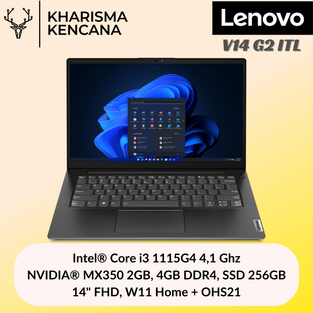 LENOVO V14 G2 ITL 7RID CORE i3-1115G4 4GB SSD256 NVIDIA MX350 2GB 14" FHD TN W11+OHS21