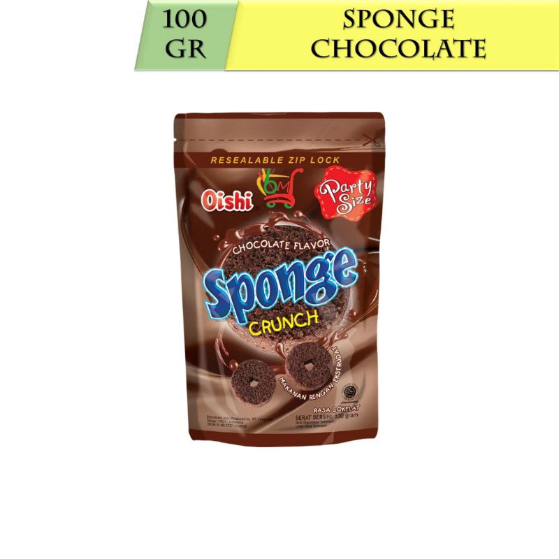 

Sponge Oishi snack ringan rasa chocolate crunch100gr