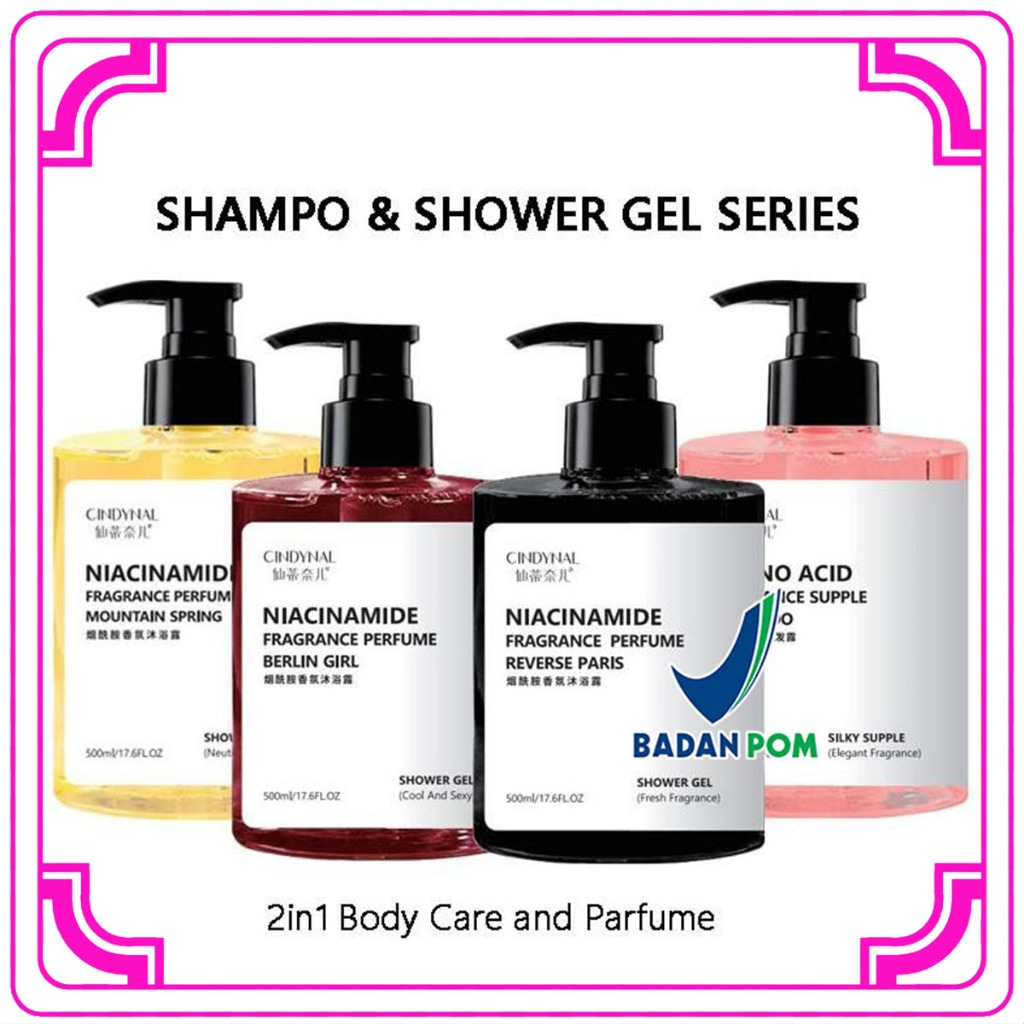 HB [ BPOM APPROVE ] CINDYNAL Shower Gel Niacinamide Body Wash Grace And Glow Sabun Pemutih Badan Shampoo Mandi