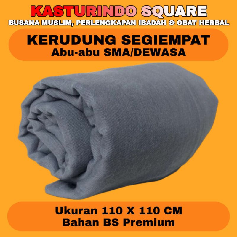 Kerudung Segiempat Abu Abu Sekolah SMA Jilbab Hijab Abu-abu