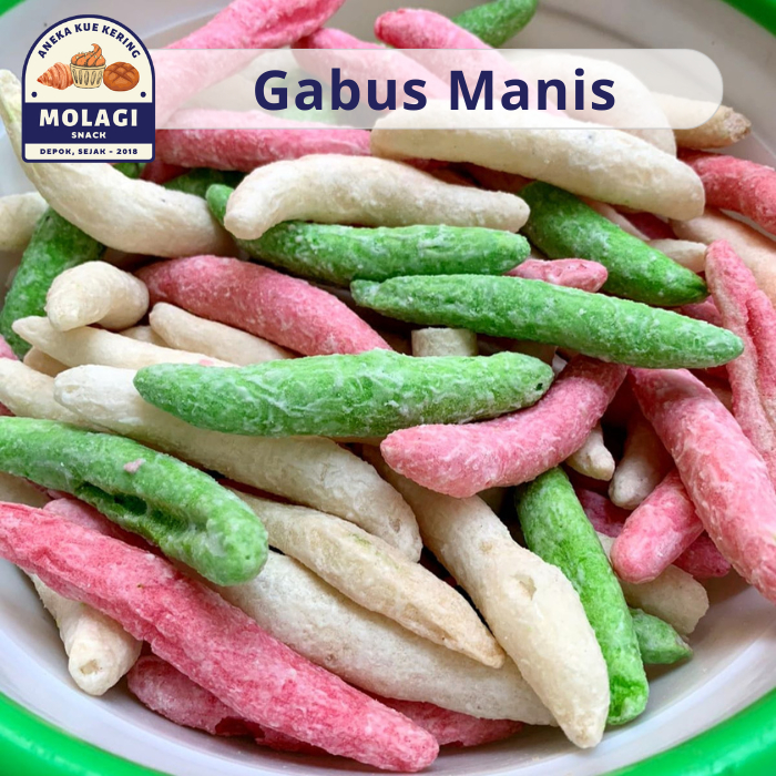 

Stik GABUS WARNA Manis 250 Gram / Kue Cendol Telur Gabus Warna - Molagi Snack