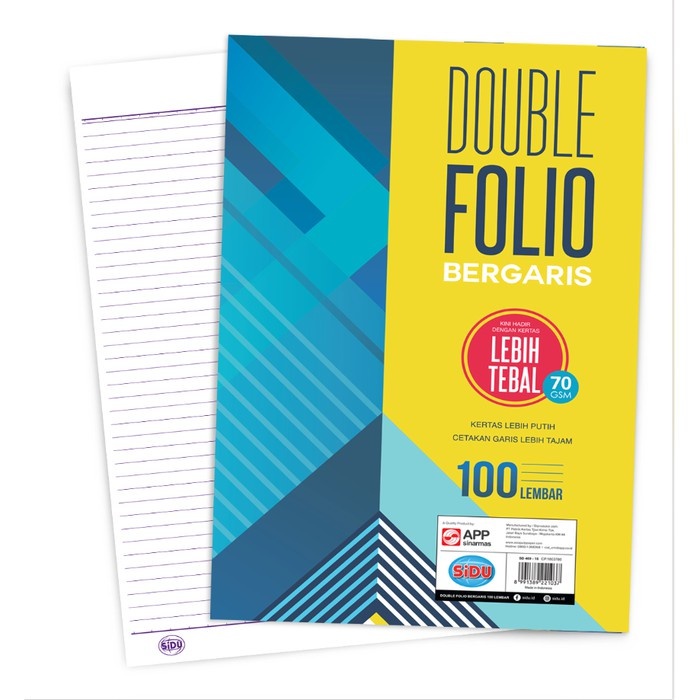 

Kertas Double FOLIO garis SIDU 100 sheet