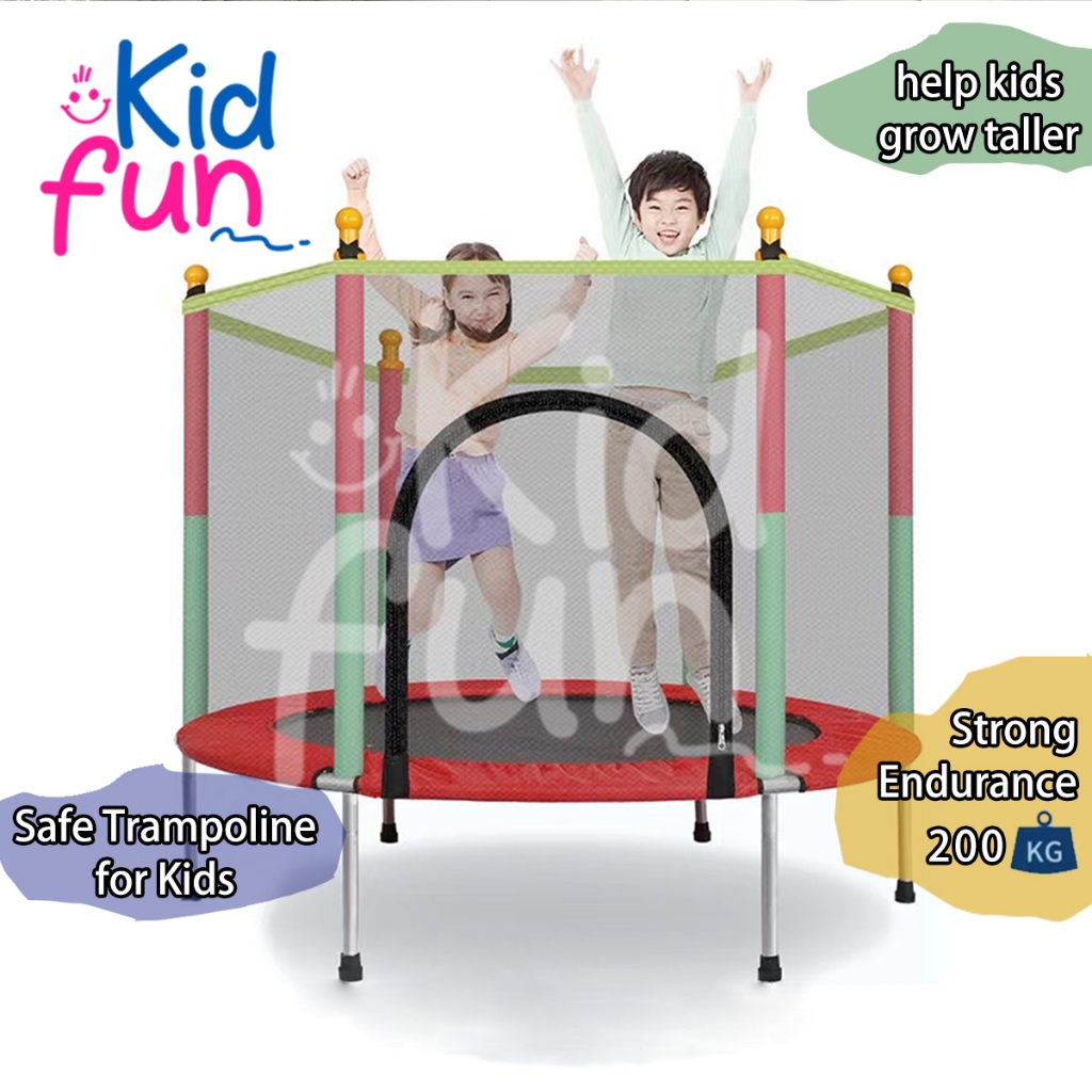 KidFun - Trampolin Mainan Anak Viral Diameter 140cm Rekomendasi Anak Olahraga Lompat Kado IN/OUTDOOR