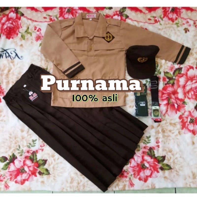 SETELAN SERAGAM SEKOLAH PRAMUKA SIAGA SD PEREMPUAN lengan panjang PURNAMA