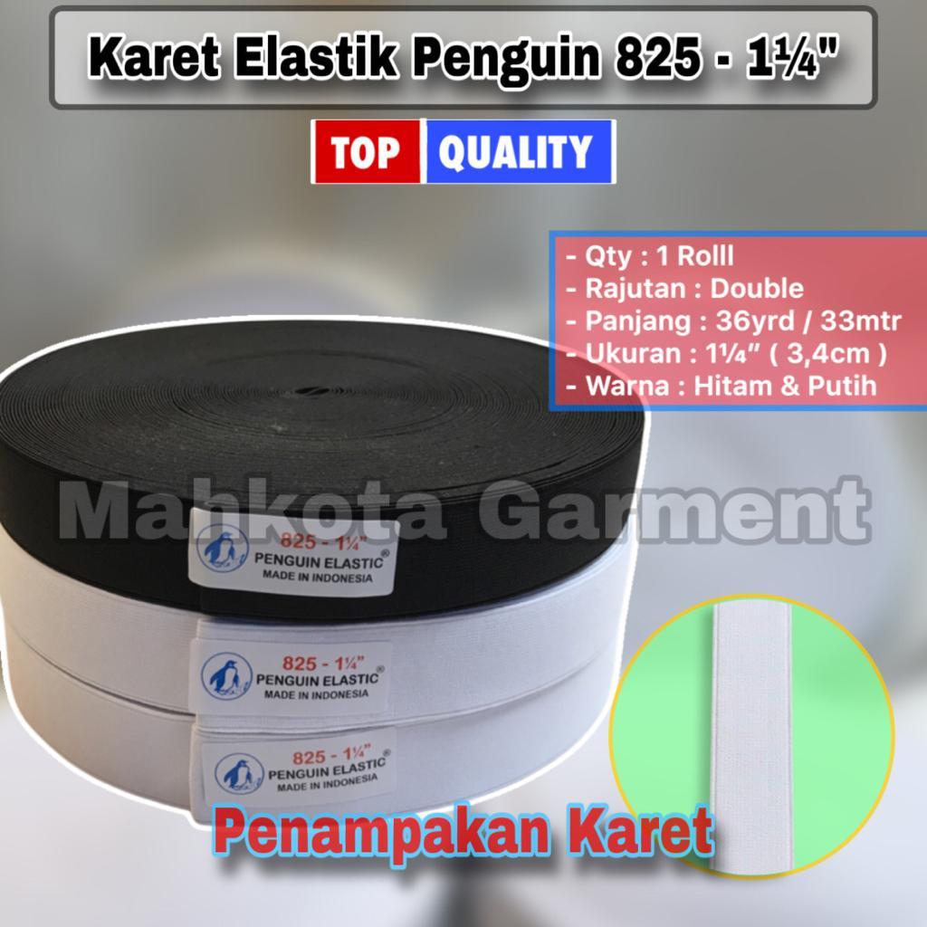 Karet Elastik Penguin 825 - 1¼ inc | Karet elastis celana  3,4cm / 24mm panjang 36 yard/Roll | Karet