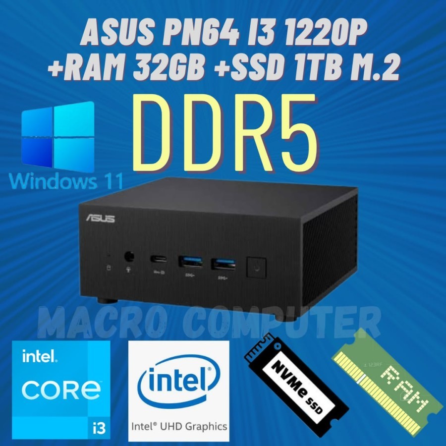 MINI PC ASUS i3 GEN 12 FULLSET +WIN 11 +RAM +SSD | ASUS PN64 i3