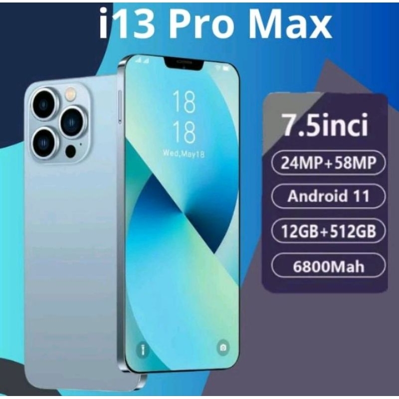 Smartphone i13 Pro Max Android hp murah i14 pro max 12GB RAM + 512GB