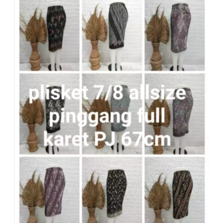 BATIK ROK PLISKET 7/8 PRADA FOIL BERMACAM -MACAM MOTIF (REAL PICT)