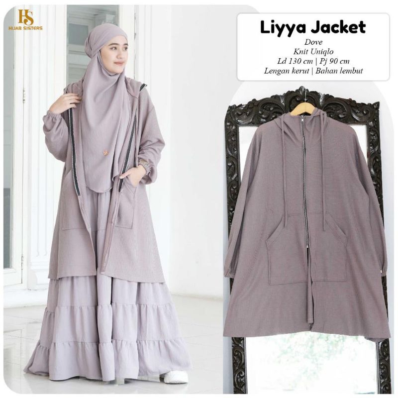 LIVYA JACKET HOODIE JUMBO KNIT UNIQLO PLUS BY HIJAB SISTER (LD 130)