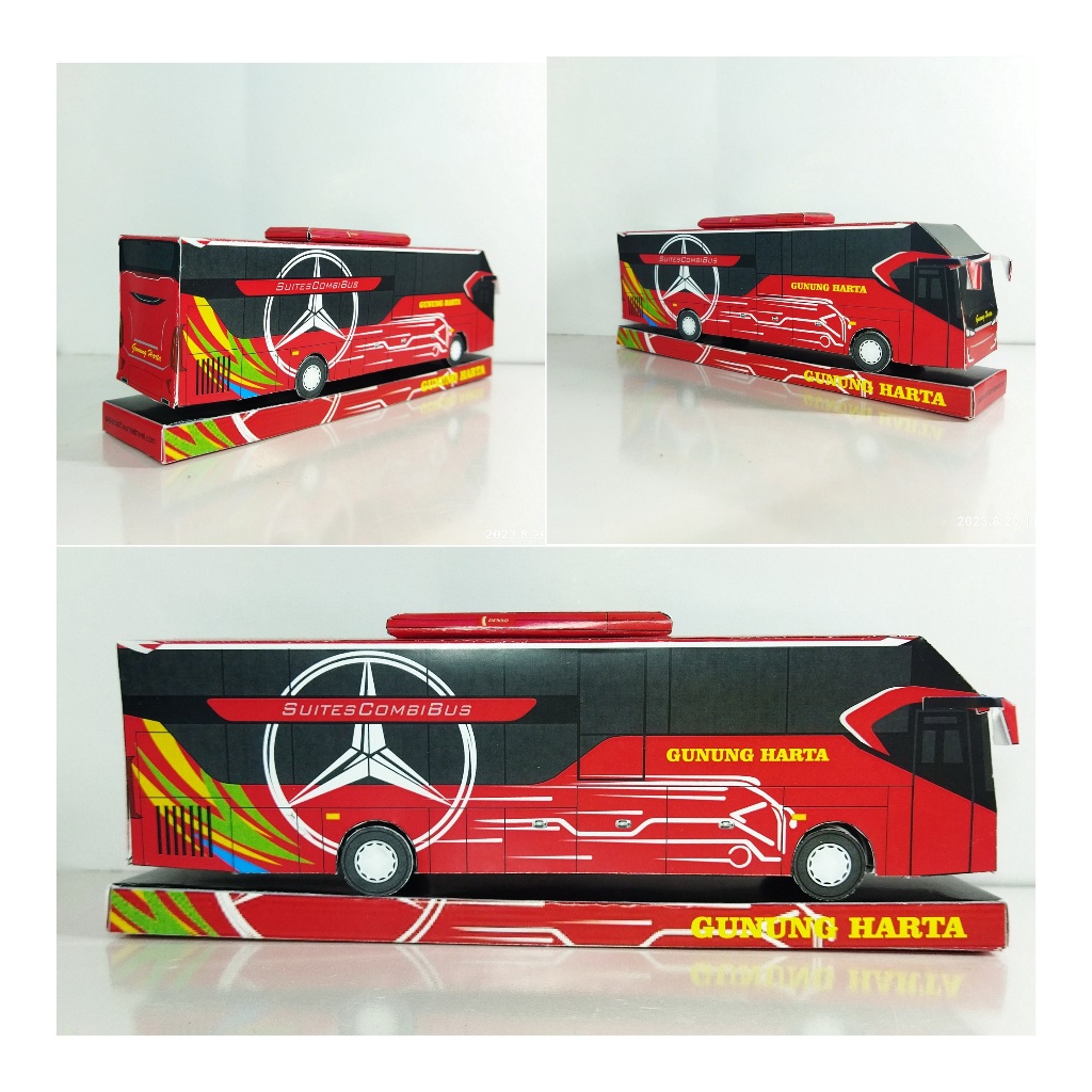 Miniatur Bus Gunung Harta Suite Combibus - Papercraft Kurniatravel