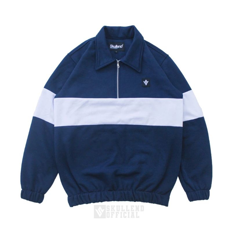 Vintage Rugby Polo Shirt Navy - White Jaket Pria Wanita