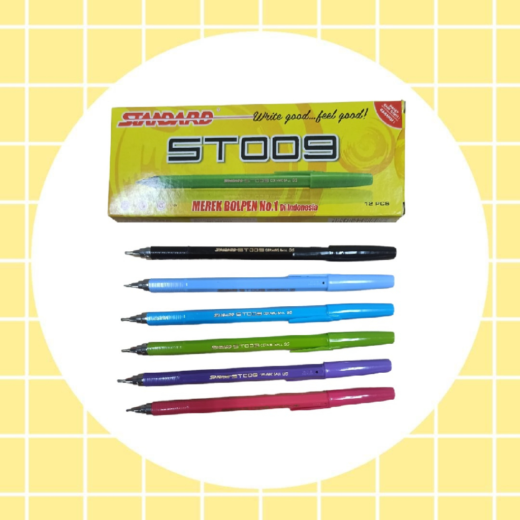 

Standard Pen - ST009 Ceramic Ball 0.5 Isi 12 pcs ( Pulpen, Pena, Ballpoint ) | SentosaMart24