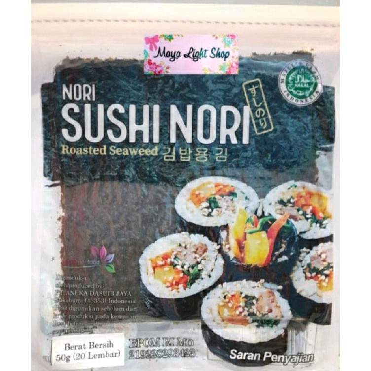 

Terbatas Nori sushi isi 20 lembar dry seaweed sushi bento halal kimbap rumput laut murah promo sale sushi nori