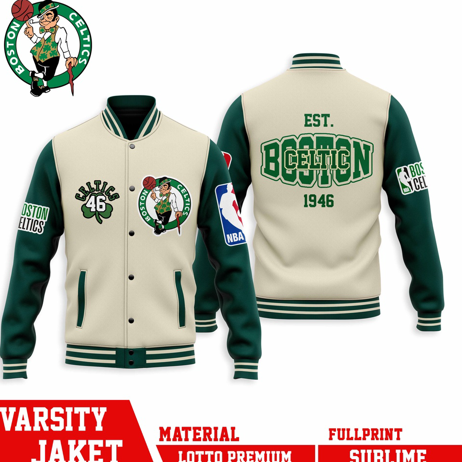 Super Sale VARSITY JACKET TEAM  BASKETBALL SERIES CELTICS 46 BOSTON