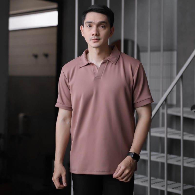 Polo Shirt Basic Mocca Polos Pria Simple Terbaru - Kaos Kerah Polo Cowok Premium