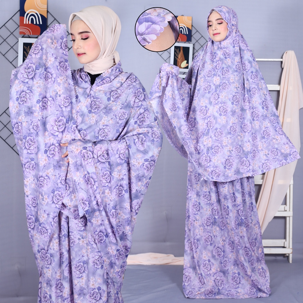 [best seller] MUKENA MARYAM BUNGA TERBARU mini travel free sajadah muka