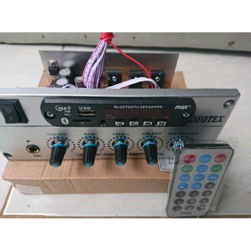 kit modul amplifier speaker aktif stereo subwoofer plus MP3 bluetooth