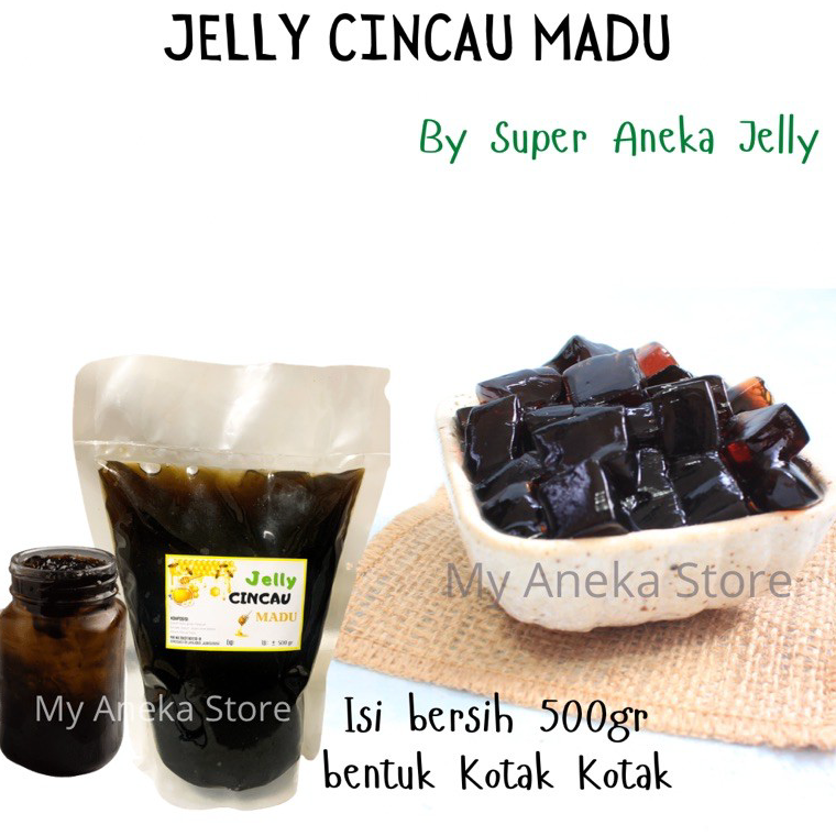 

(ORIGINAL) Jelly cincau madu by super aneka jelly /minuman/ cincau /madu /jelly 500gr